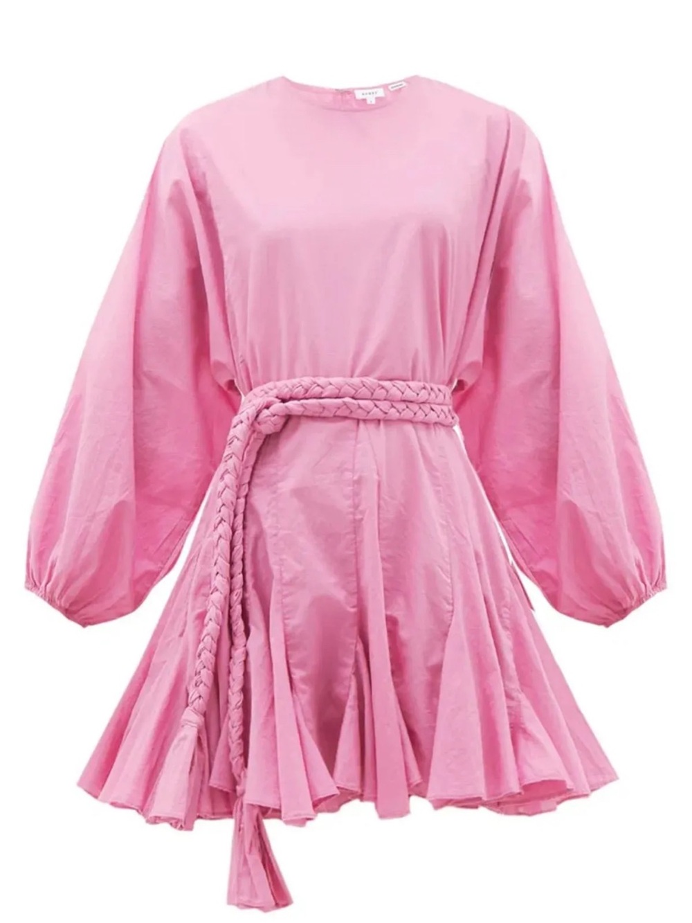 NWT RHODE Pink Ella Braided-Belt Mini Dress REVOLVE
